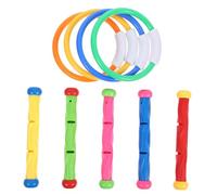 SOPOTUTU 9pcs Pool Diving for Ages Underwater Swim Training Rings and Sticks Lightweight Water-resistant Summer Fun for Boys