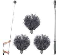 SOPOTUTU Adjustable Cobweb Cleaner Duster with Extension Pole and Cleaning Heads for Indoor Outdoor Use Lightweight Long Reach Spider Web Remover for High Ceilings and Fans