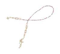 SOPOTUTU Aesthetic Beaded Bookmarks with Metal Moon and Sun Charms, 18 Inch Decorative String Bookmark with Colorful Beads for Reading and Celebration, Vintage Style Book Lovers