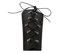 SOPOTUTU Archery Arm Guard Pu Leather Protective Forearm Sleeve with Adjustable Buckles Black Unisex Archery Equipment for Target Shooting and Bow Hunting