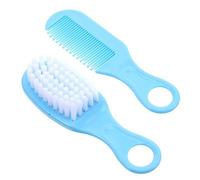 SOPOTUTU Baby Comb and Brush Grooming Kit for Newborns and Infants, Soft Blue Hair Brush and Comb Made of Pp and TPE to Promote Blood Circulation and Gentle Scalp Massage