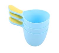 SOPOTUTU Baby Hair Wash Jug 3pcs with Anti-Slip Grip Blue Shampoo Rinser Cups for Newborn Bathing and Hair Washing, Portable Reusable Rinse Cups for Boys and Girls’ Shower and Bath