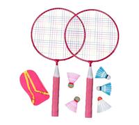 SOPOTUTU Badminton Racket Set with Pink Rackets Shuttlecocks and Backpack for Indoor Outdoor Sports Enhances Coordination and Athletic Ability