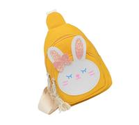 SOPOTUTU Bag with Adjustable Strap and Easy Organization, Yellow Polyester Rabbit Shape Sling Pack, Stylish and Fun Purse Cartoon for Outdoor