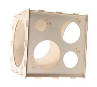 SOPOTUTU Balloon for Balloon Measurement Cube Collapsible Wooden Box Sizer with 9 Holes in Beige Colour and Event Use