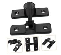 SOPOTUTU Barn Door Latch Black Screen Door Lock with Anti-Theft Pinball Locating Design for Gates Cabinets Portable Easy to Install