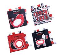 SOPOTUTU Black White Cloth Book Early Educational Puzzle Ocean Animals Visual Cognition Training for Newborns Montessori Soft Stereo Book