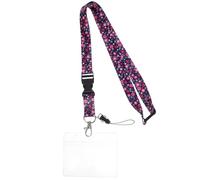 SOPOTUTU Boho Red Retractable ID Badge Holder with Metal Reel, PVC Card Sleeve Lanyard for Women, Fun Badge Holders for Office and Events