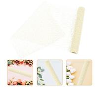 SOPOTUTU Bouquet Floral Packaging Yarn Delicate Jacquard Mesh Wrap for Flower Bouquets Wedding Shop Decorative Wrapping Yarn White Versatile Craft and Wrap