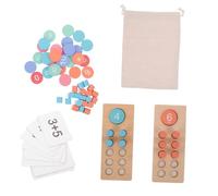 SOPOTUTU Boy Girl's Mathematics Teaching Aids Interactive Montessori Math Toys Counting Toys for Toddlers Wooden Abacus Arithmetic Frame Classroom Home Education