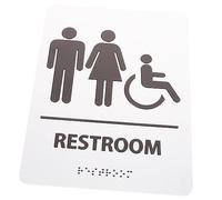 SOPOTUTU Braille Bathroom Sign for Unisex Restrooms Handicap Toilet Sign for Visually Impaired and Practical