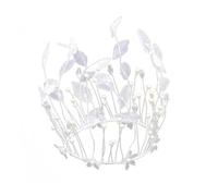 SOPOTUTU Cake Decoration Crown Featuring Pearl and Leaf Design 6 Inch Suitable for Birthday Celebrations and Home Dessert Presentation