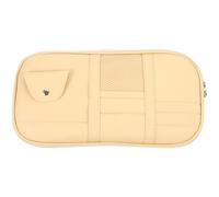 SOPOTUTU Car Visor Storage Bag Beige Auto Sun Visor Organizer Pouch for License Cards Registration Document Holder Vehicle Interior Multi-functional Storage