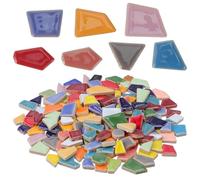 SOPOTUTU Ceramic Mosaic Tiles Irregular Glazed 200g Assorted Pieces for Artistic Craft Projects and Home Decoration
