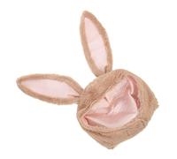 SOPOTUTU Christmas Plush Rabbit Ear Hat with Wire Ears Warm Fleece Bunny Headgear for Cosplay and Winter Soft Brown Bunny Headband with Hook Loop Chin Strap Unisex Easter and Holiday