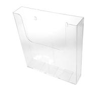 SOPOTUTU Clear Acrylic Wall File Holder Transparent Hanging Organizer Document Rack for Office Home with Easy Installation for Posters Flyers Storage