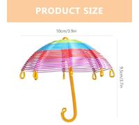 SOPOTUTU Colorful Aluminum Wire Mini Umbrella Model, Creative Handmade Tiny Umbrella Ornament with Gold Handle, Miniature Dollhouse Decor and DIY Craft Accessory for Playrooms Random Color