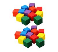 SOPOTUTU Colorful Wooden Cube Blocks Educational Building Blocks for Smooth Polished Surface Teaching Aids for Math and Geometry Learning Creative Montessori for Parent Interaction