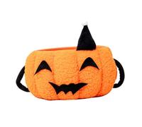 SOPOTUTU Cotton Rope Basket with Handles Mini Pumpkin Halloween Candy Bag Lightweight Woven Storage Organizer for Desk Portable Spooky Basket