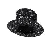 SOPOTUTU Creative Conjuring Performance Hat with Black Star Design, Halloween Party Cap for Stage Illusion Shows and Adult Party Accessories