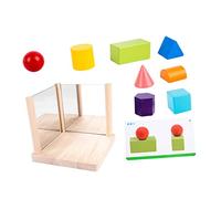 SOPOTUTU Creative Mirror Blocks Educational for Geometric Cognitive Building with Pattern Cards Enhances Visual Spatial Thinking and Logic Skills Safe Smooth Surface for Home and School