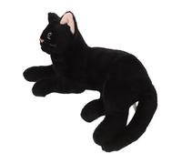 SOPOTUTU Cute Black Cat Plush Toy Realistic Stuffed Animal for Home Decor Halloween Decoration Soft Cat for Boy Girl Unique Handmade Design Snuggly Adorable