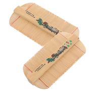 SOPOTUTU Dense Bamboo Tooth Comb 2pcs Set Double-sided Flea Comb for Children Scalp Care Home and Hairdressing Use