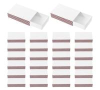 SOPOTUTU DIY Blank Match Holders 50Pcs with Double Sided Strikers White Paper Pull-Out Boxes for Wedding Party Fireplace