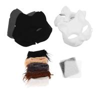 SOPOTUTU DIY Cat Face Mask Kit Blank Paintable Animal Costume for Cosplay Halloween Party Crafts Creative Crafting with Stable Comfortable Material