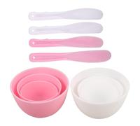 SOPOTUTU DIY Silicone Facial Mask Mixing Bowl Set with Stirring Rod Spatula Measuring Cup Compact Portable Non Spill Bowls for Home Salon Travel Use Fadeproof Beauty Tool Kit