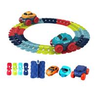 SOPOTUTU Electric Rail Car for LED Light, DIY Detachable Small Electric Track Car Set 46 Accessories, Educational Home for Boys and