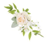 SOPOTUTU Faux Floral Cake Topper Milk White Wedding Cake Decoration Artificial Flower Bridal Shower Centerpiece Spring Party Table Decor