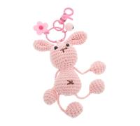 SOPOTUTU Fluffy Crochet Yarn Keychain Handknitted Soft Animal Plush Accessory for Women and Creative Car Interior Decoration Bag Charm and Stylish