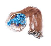 SOPOTUTU Foldable Bait Cast Fishing Net Portable Shrimp Trap with Steel Wire Support and Telescopic Design for Fish Lobster Crab Prawn Minnow Crayfish Brown