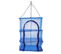 SOPOTUTU Foldable Four Layer Nylon Mesh Hanging Dryer Cage for Outdoor Indoor Use Breathable Lightweight Food Drying Net with Steel Wire Frame for Shrimp Fish Fruit Vegetables with Buckle