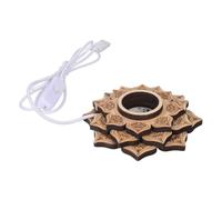 SOPOTUTU Glowing Crystal Ball Base Nightlight Night Light Base Crystal Ball Holders Wood Sphere Stand Khaki Electronic Component