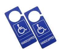 SOPOTUTU Handicap Parking Placard 2pcs Blue Pvc Disabled Vehicle Sign 7.9"x3.2" Wheelchair User Reserved Parking Permit for Cars and Small Trucks