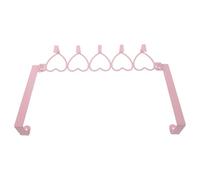 SOPOTUTU Heart-Shaped 5-Hook Over-The-Door Bathroom Towel Rack Metal Wall-Mounted Storage Organizer for Hanging Towels and Accessories, Space-Saving Bathroom Storage Holder