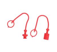SOPOTUTU Hydraulic Coupler Cap Red Rubber Plug Covers for Hose Protection Elastic Quick Connect Fitting Caps with Male Female Covers Secure Seal for Agriculture Construction Logging