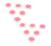 SOPOTUTU Japanese-inspired Mini Clay Narutomaki Sprinkles for DIY Crafts Dollhouse Miniature Food Nail Art Charms Soft Flatback Faux Food Slices for Creative Decoration