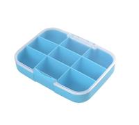 SOPOTUTU Large Capacity Portable Medicine Organizer with Transparent Compartments Tablet Container for Weekly Pill Storage Anti-Fall Dispenser Case in Sky Blue