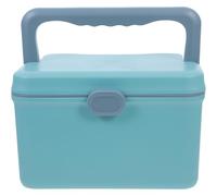 SOPOTUTU Large Portable Medicine Organizer Box with Handle Multi-Tiered Storage Container for Home Travel Car Use Space-Saving Medical Supplies Organizer in Blue