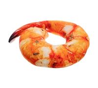 SOPOTUTU Lifelike Cooked Shrimp Plush Pillow Soft Neck Cushion for Naps Realistic Seafood Decor Versatile Plush for Home Decoration for Friends and Family