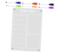 SOPOTUTU Magnetic Acrylic Dry Erase Planning Board for Fridge Weekly Calendar Whiteboard with Stain Resistant Surface Reusable Message Board for Notes Reminders Do Lists Includes Whiteboard