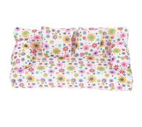 SOPOTUTU Mini Dollhouse Sofa Model with Cushions Miniature Foam Two-seater Sofa Ornament for Doll House Furniture Decoration Accessory