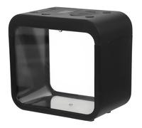 SOPOTUTU Mini Incubation Fish Tank Black Plastic Desktop Aquarium, Landscape Box with Light Design, Suitable for Porch and Home