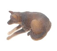 SOPOTUTU Mini Simulation Gray Wolf Model Plastic Wildlife Animal Figurine Decorative Statue for Garden Home Desk Realistic Standing Design Educational Play Animal Figure
