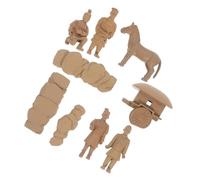SOPOTUTU Mini Terracotta Warriors Set PVC Figurines Small Desktop Decor Creative Ornament Unique Chinese Sculpture Collectible Home Decoration Gift Set