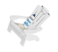 SOPOTUTU Miniature Beach Chair Model Simulated Folding Chair Coastal Decor for Dollhouse Furniture Accessories White Mediterranean Style Micro Landscape Ornament