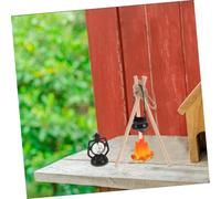 SOPOTUTU Miniature Doll House Camping Bonfire with Realistic Bonfire and Firewood Micro Landscape Ornament for Dollhouse Scenes for Photography Props and Snowy Outdoor Displays